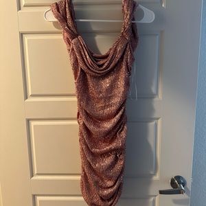 Rose pink, shimmery mini dress from Hello Molly, size 4 or small